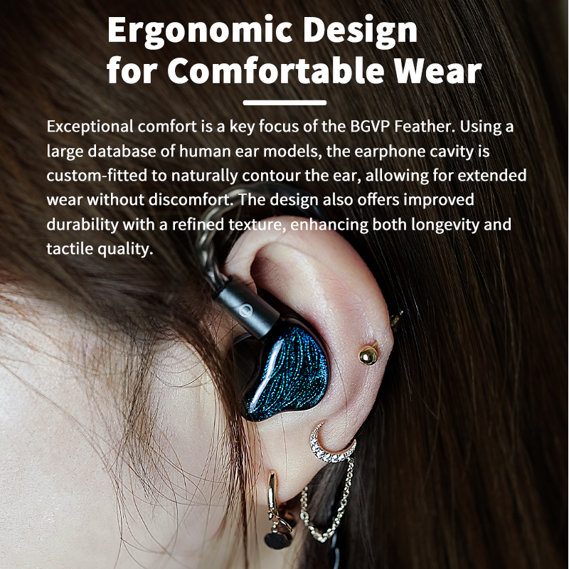BGVP Feather 1DD + 4BA Hybrid Driver IEM Earphones – SYEINDUNCE